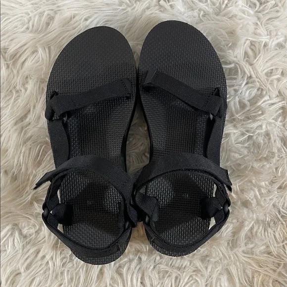 TEVA Flatform Universal Sandal Strappy Velcro Black Size 11 NEW - Picture 7 of 16